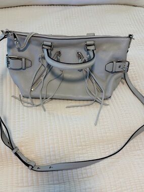 Rebecca Minkoff Light Gray Leather Satchel Shoulder Bag